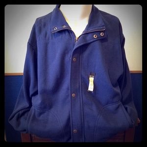 Haggar - Men's navy cotton zip up jacket